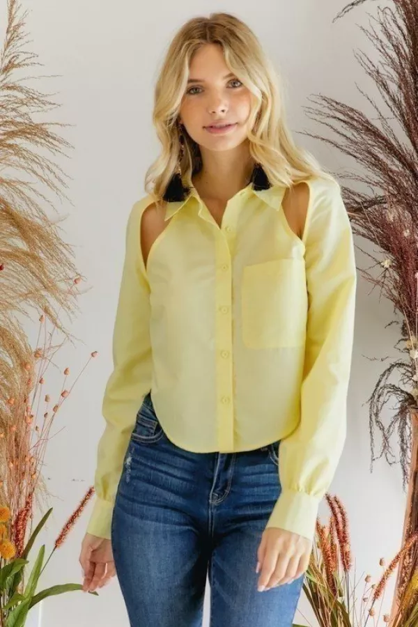 wholesale clothing button down poplin cut out raglan long slv shirt hersmine