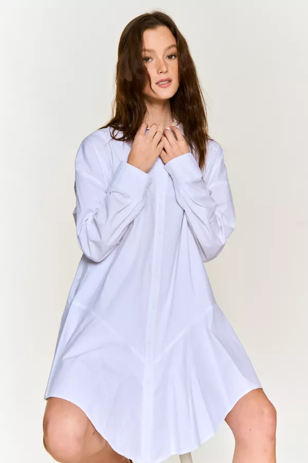 wholesale clothing flowy long sleeve shirt dress hersmine
