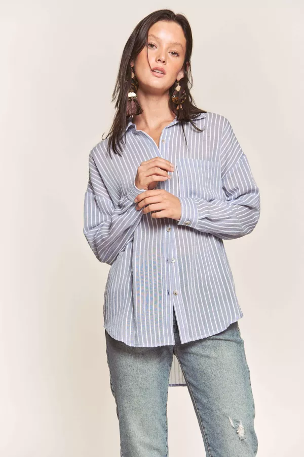 wholesale clothing stripe button down shirt hersmine