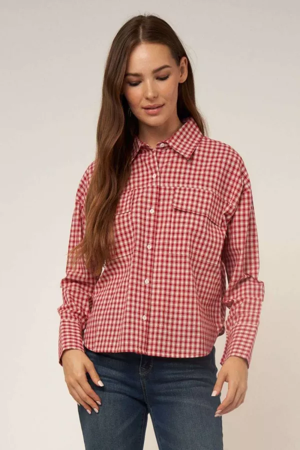wholesale clothing small gingham button down shirt hersmine