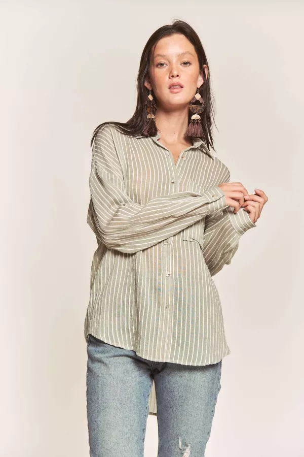 wholesale clothing stripe button down shirt hersmine