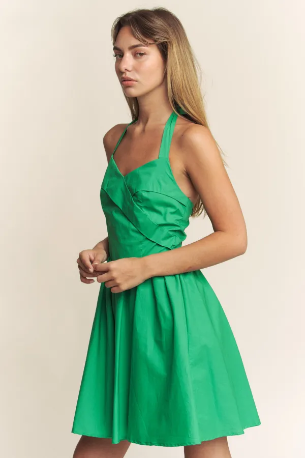 wholesale clothing poplin sold halter mini dress hersmine