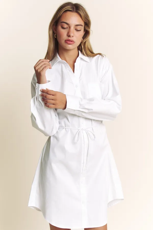 wholesale clothing button down shirt dress with x tie back hersmine