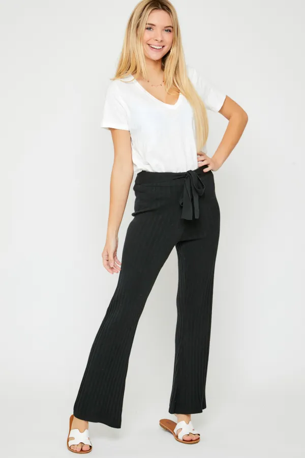 wholesale BELTED TIE FRONT SWEATER PANTS hersmine