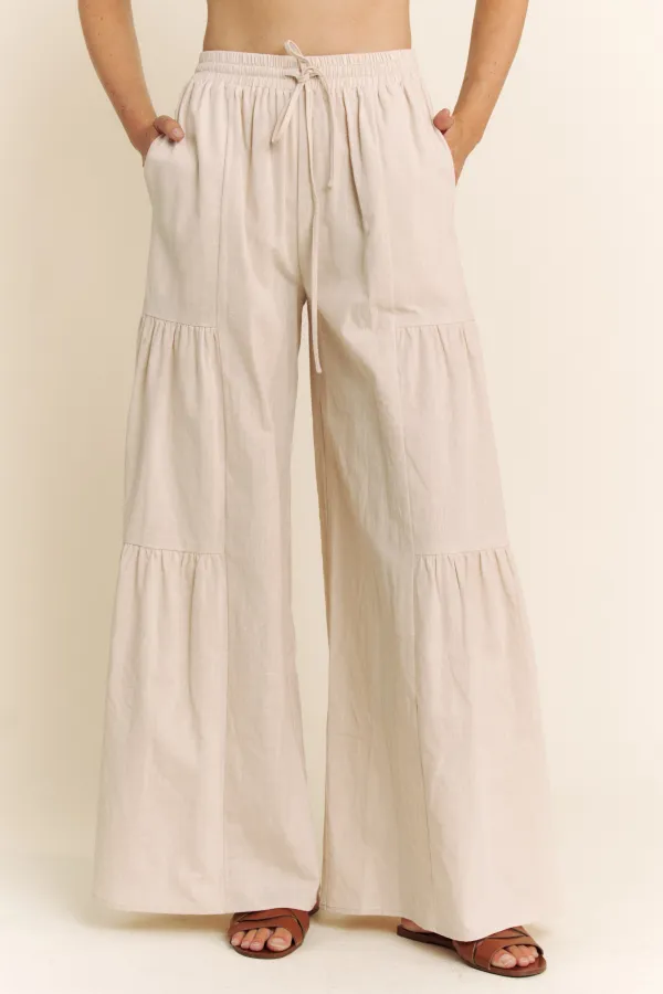 wholesale clothing linen wide leg pants hersmine