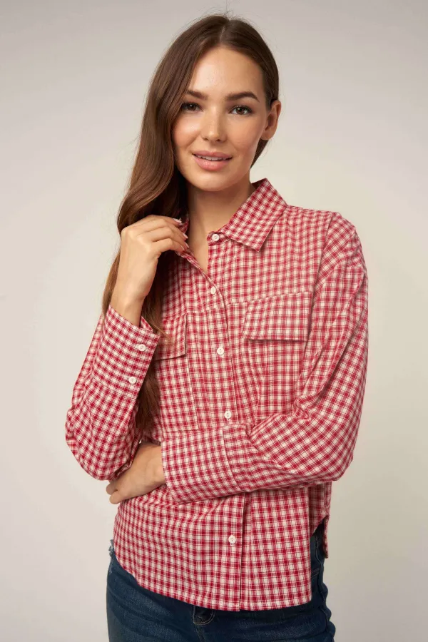 wholesale clothing small gingham button down shirt hersmine