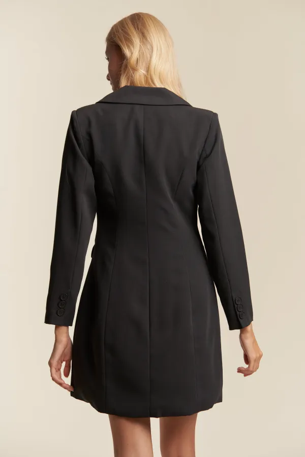 wholesale DOUBLE BUTTON BLAZER MINI DRESS WITH LONGSLEEVE hersmine