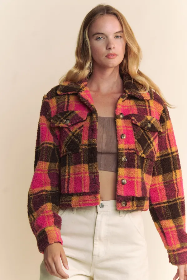 wholesale clothing brushed plaid jacket hersmine