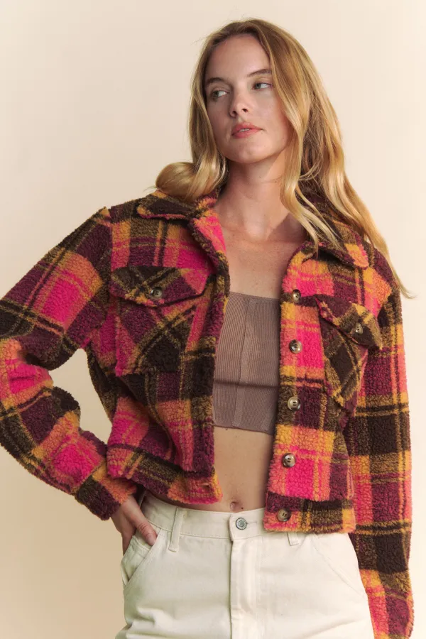 wholesale BRUSHED PLAID JACKET hersmine