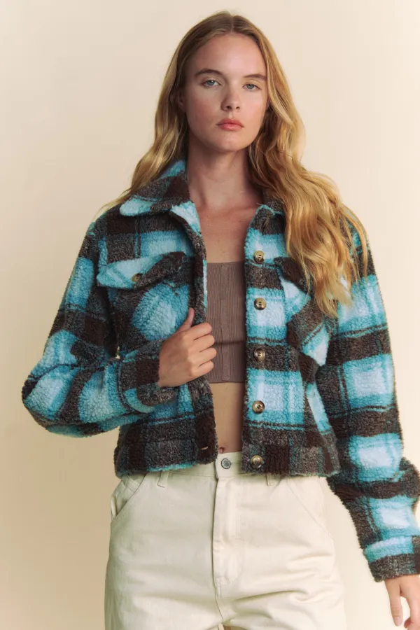 wholesale clothing brushed plaid jacket hersmine