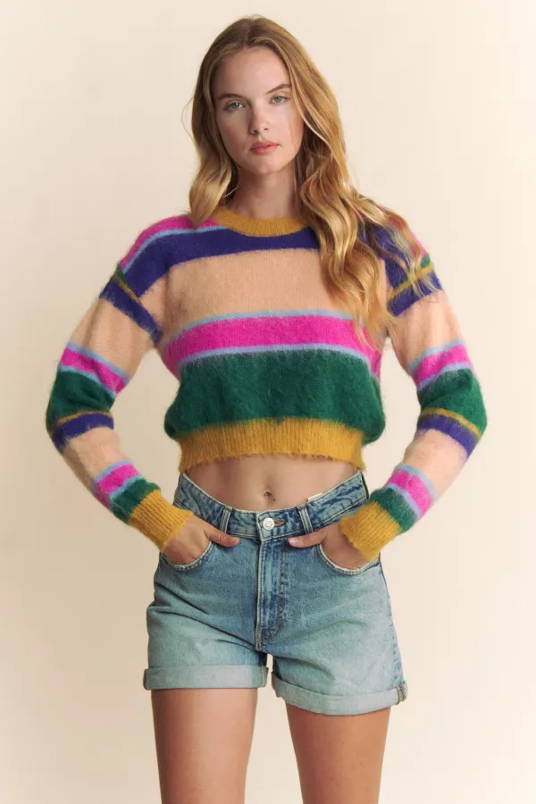 wholesale clothing multi color long sleeve sweater top hersmine