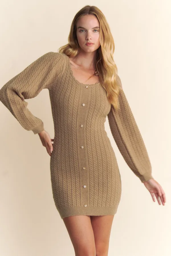 wholesale clothing bubble long sleeve sweater dress hersmine