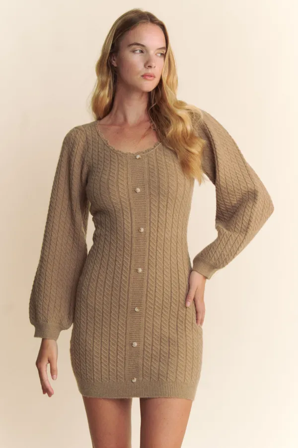 wholesale BUBBLE LONG SLEEVE SWEATER DRESS hersmine