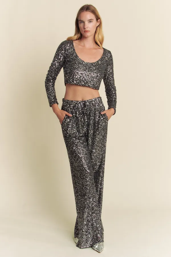 wholesale SEQUINCE WITH MATCHING PANTS SET hersmine