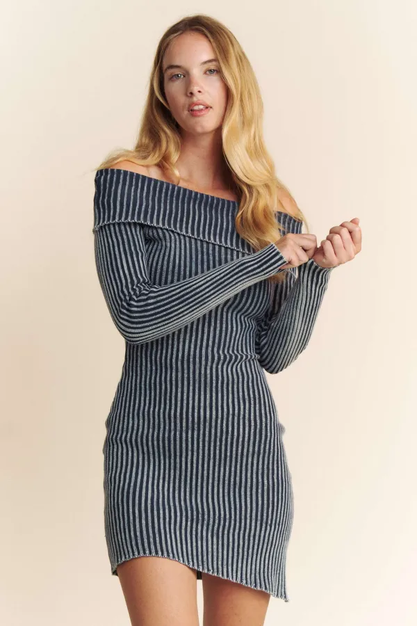 wholesale OFFSHOULDER SWEATER DRESS hersmine