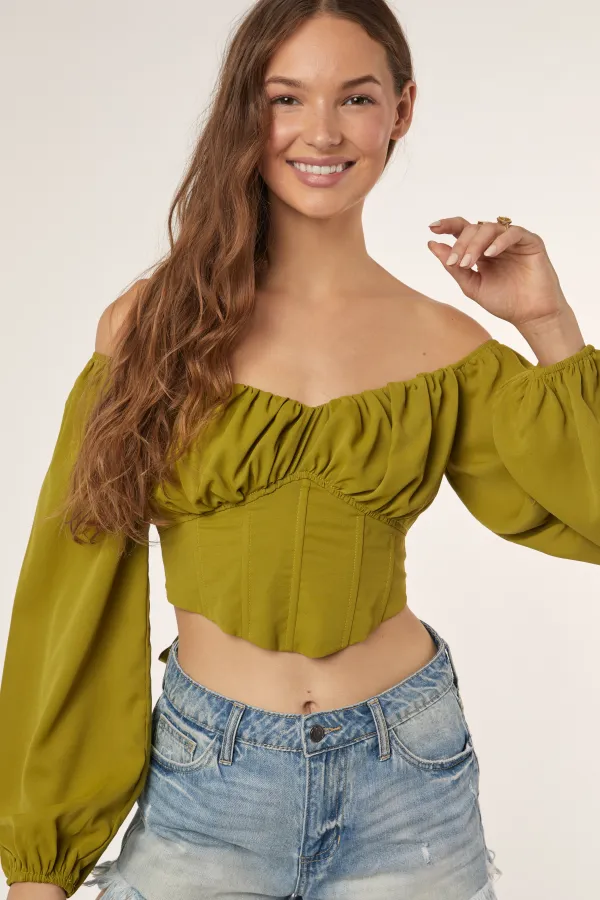 wholesale clothing off shoulder bustier top hersmine