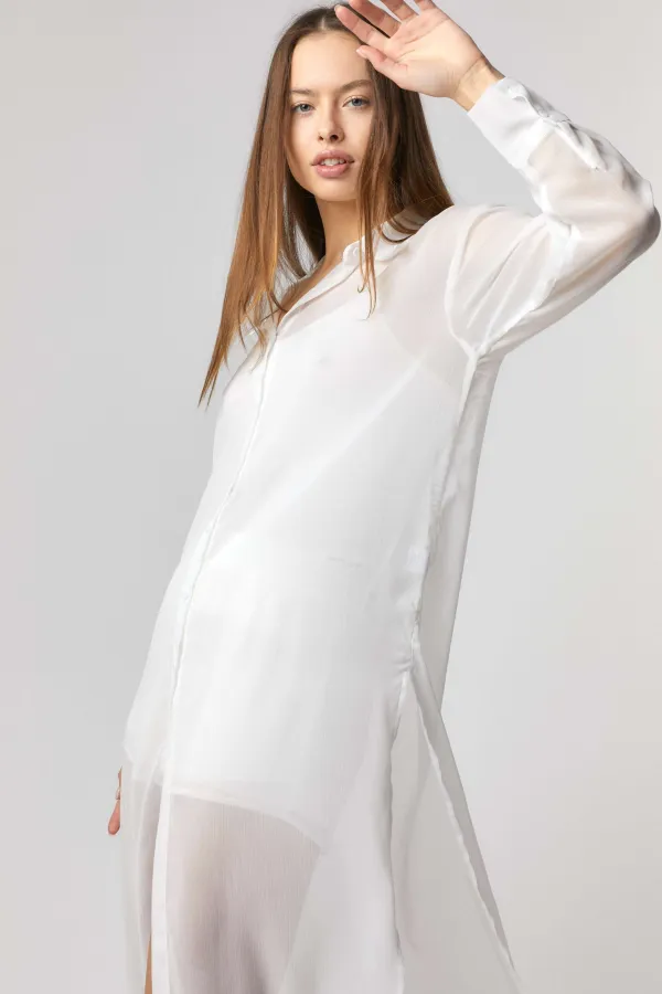 wholesale CHIFFON BUTTON DOWN SHIRT WITH MATCHING SHORTS hersmine