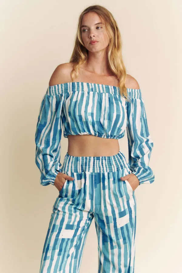 wholesale OFFSHOULDER TOP WITH MATCHING PANTS SET hersmine