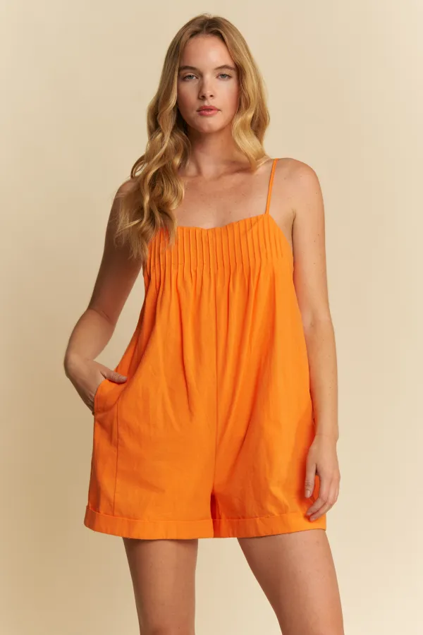 wholesale clothing linen pintucked romper hersmine