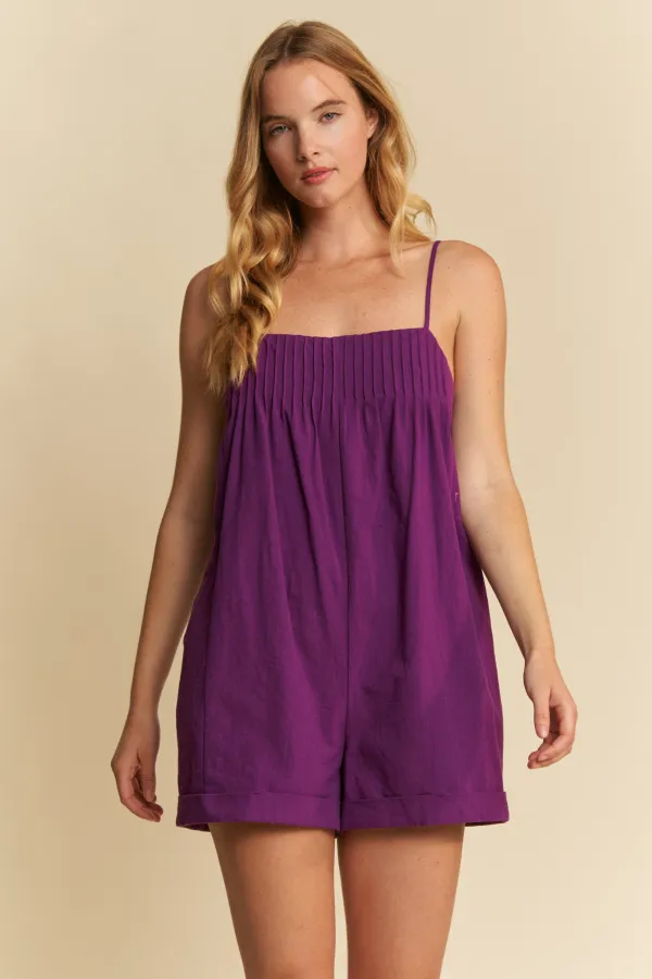 wholesale LINEN PINTUCKED ROMPER hersmine