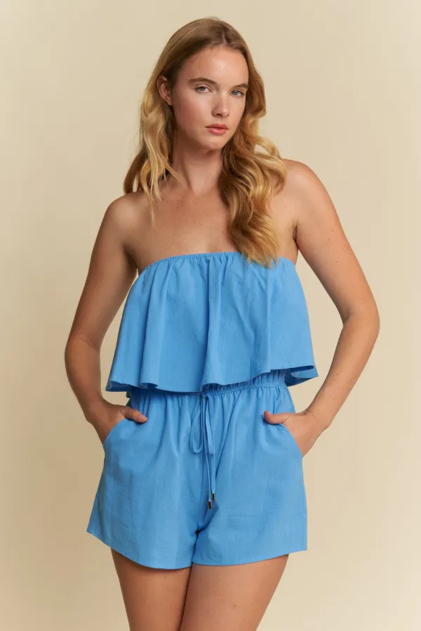 wholesale clothing linen tube romper hersmine