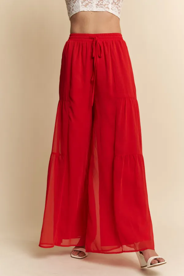 wholesale YORU CHIFFON WIDE LEG PANTS hersmine