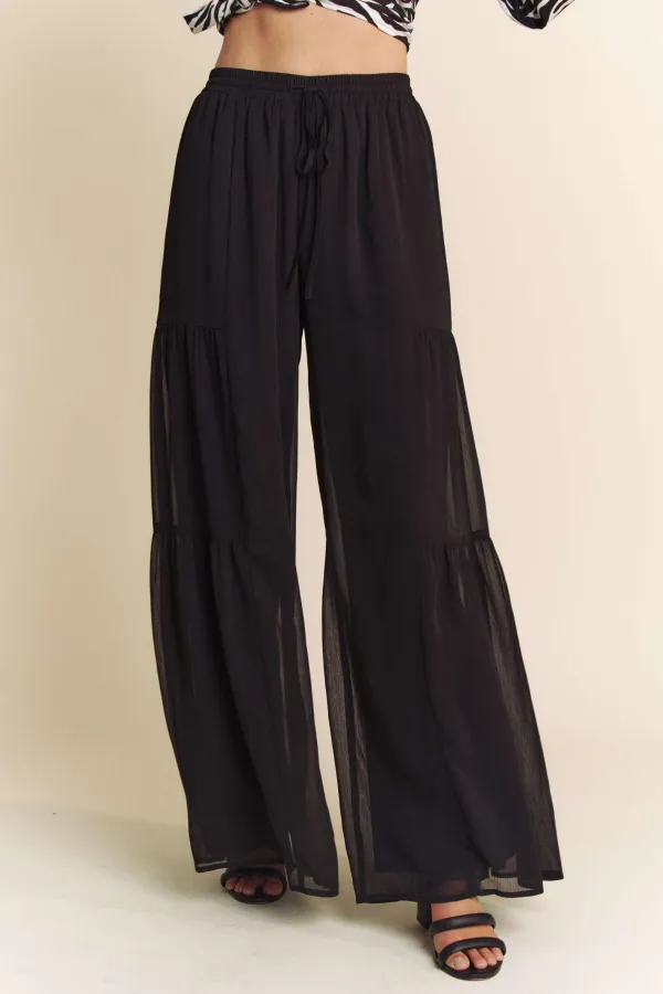 wholesale YORU CHIFFON WIDE LEG PANTS hersmine