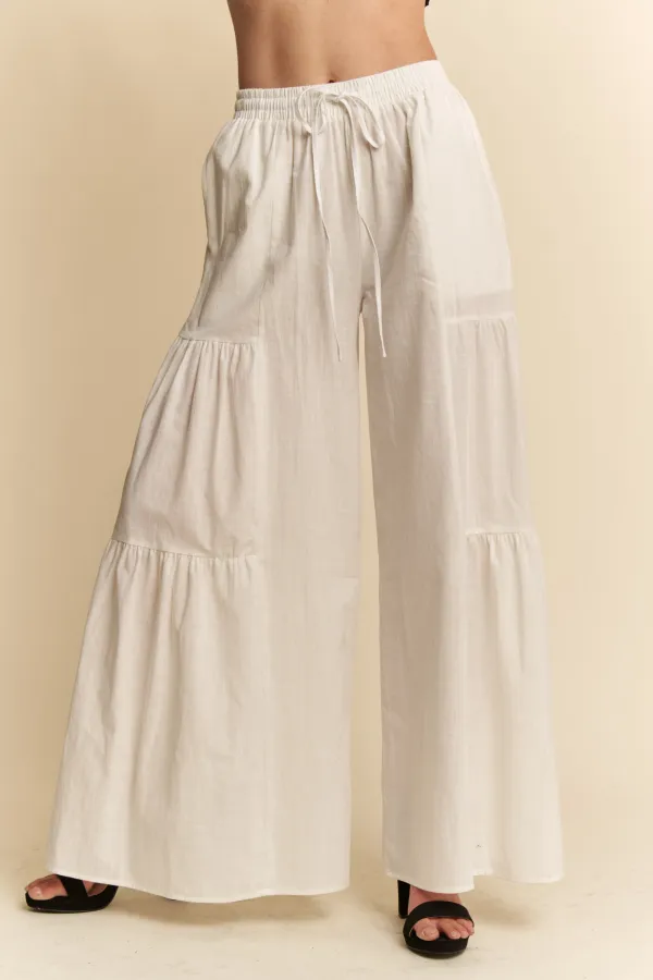 wholesale LINEN WIDE LEG PANTS hersmine