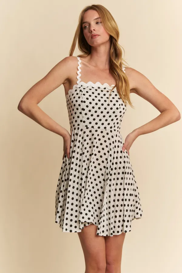 wholesale POLKA DOT WAVE HEM DRESS hersmine