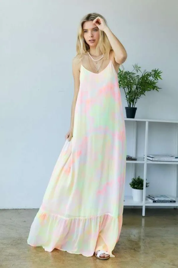 wholesale TIE DYE MAXI DRESS hersmine