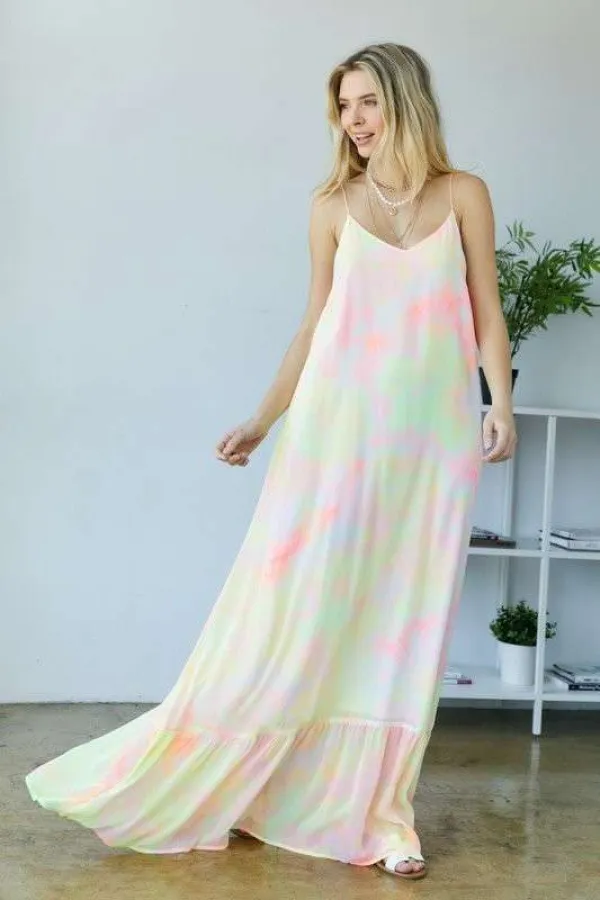 wholesale clothing tie dye maxi dress hersmine