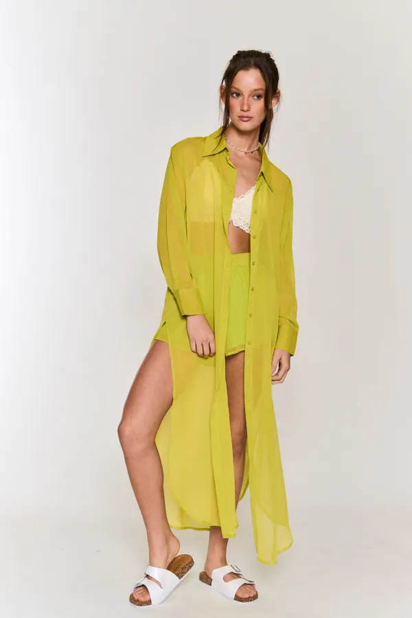 wholesale clothing chiffon button down shirt with matching shorts hersmine