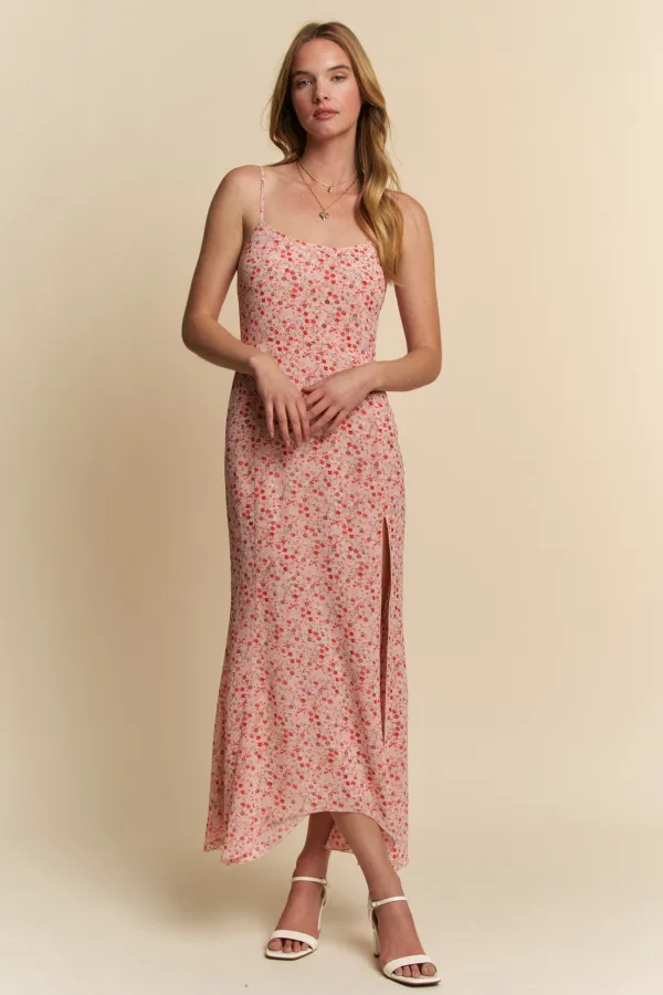 wholesale DITZY CHIFFON SIDE SLIT DRESS hersmine