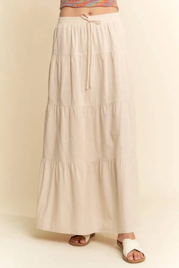 wholesale clothing linen maxi skirt hersmine