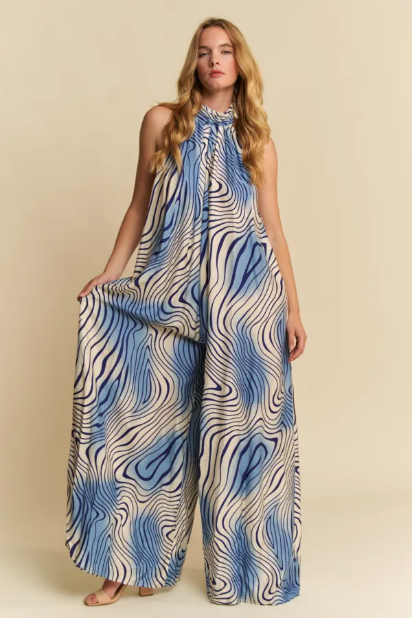 wholesale clothing mock neck wide leg jumpsuit hersmine