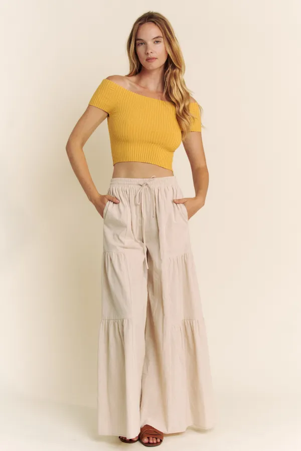wholesale LINEN WIDE LEG PANTS hersmine