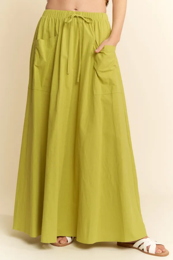 wholesale clothing linen side pocket maxi skirt hersmine