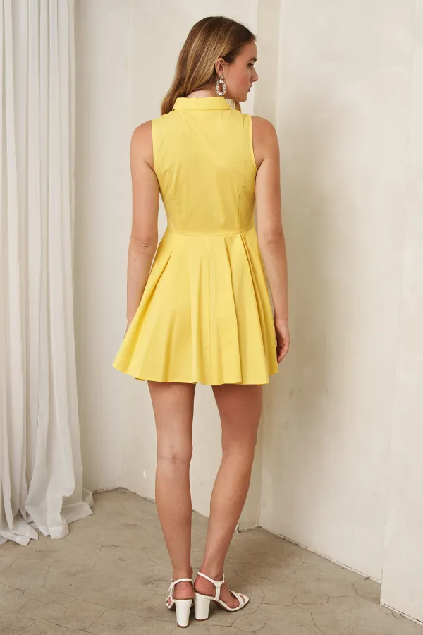 wholesale BUTTON DOWN SLVLESS ALINE MINI DRESS hersmine